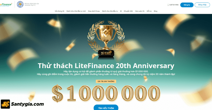 Trang chủ của sàn LiteFinance Việt Nam, đánh giá sàn Liteforex