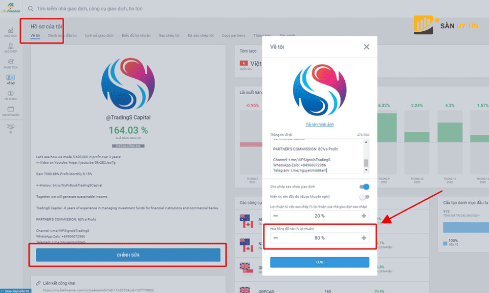 Cach su dung chuc nang doi tac Copy Trade tai LiteFinance