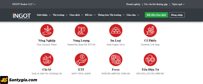 Sàn Ingot Broker cung cấp hơn 1000 loại sản phẩm giao dịch