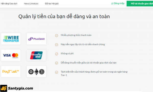 TopFX hỗ trợ cho nhà đầu tư đa dạng các phương thức thanh toán