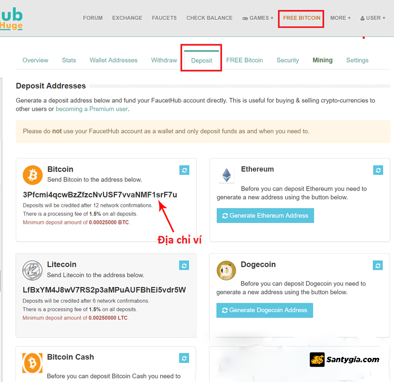 Cach lay dia chi vi tren Faucet Hub