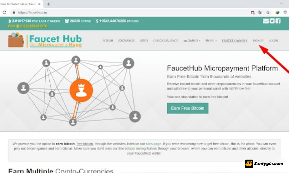 Giao dien de dang ky Faucethub Faucets