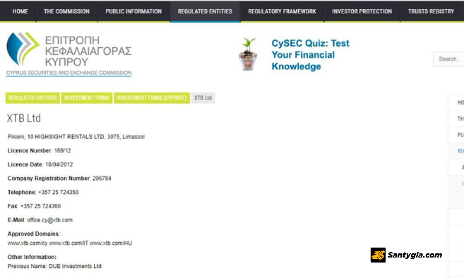 Trang web se hien thi day du thong tin giay phep cua san Forex ban tim kiem