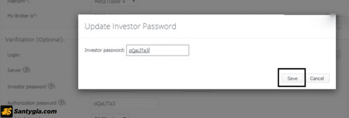 Cập nhật mật khẩu nhà đầu tư