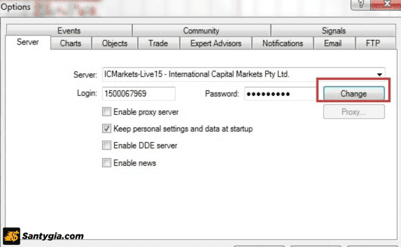 Đăng nhập vào Server