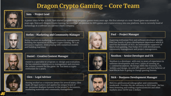 Đội ngũ phát triển dự án Dragon Crypto Gaming
