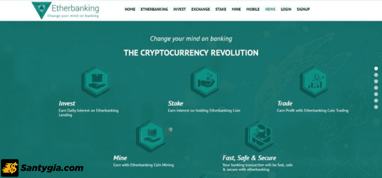 Giao diện của Etherbanking thiết kế khá chuyên nghiệp