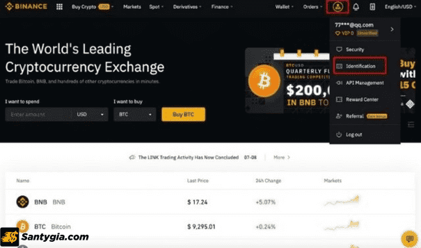 Mở tài khoản tại sàn giao dịch Binance