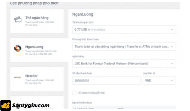 Rút tiền từ MT5 về Ngân Lượng