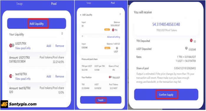 Hướng dẫn thêm thanh khoản cho JustSwap