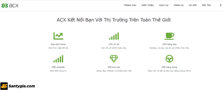 Danh mục sản phẩm tại sàn ACX