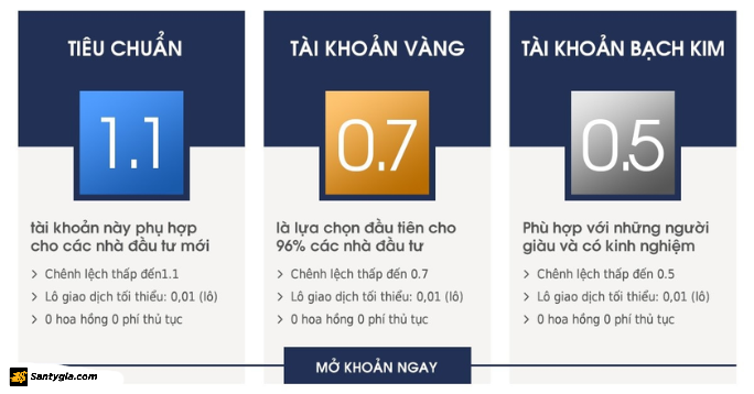 FT Markets dang ho tro 3 loai tai khoan giao dich