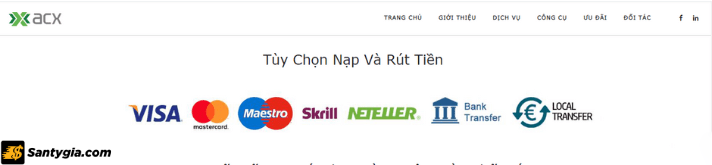 Hình thức nạp rút tiền