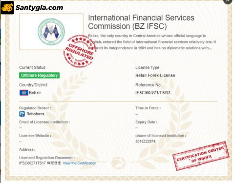 Pháp lý của sàn giao dịch ngoại hối RoboForex